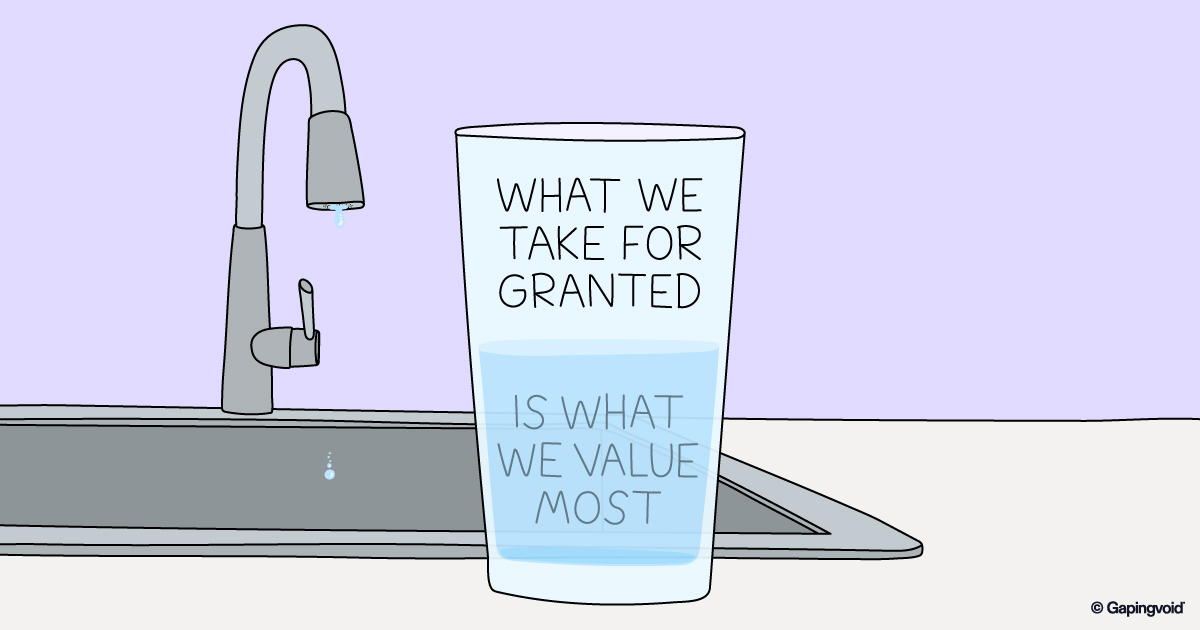 gapingvoid's tweet photo. If you're a leader lucky enough to have people who believe deeply in what they're doing, your job isn't to squeeze every last drop out of that belief. It's to build an organization worthy of it. https://t.co/ovSpDzoRPZ https://t.co/wj9piIHolv
