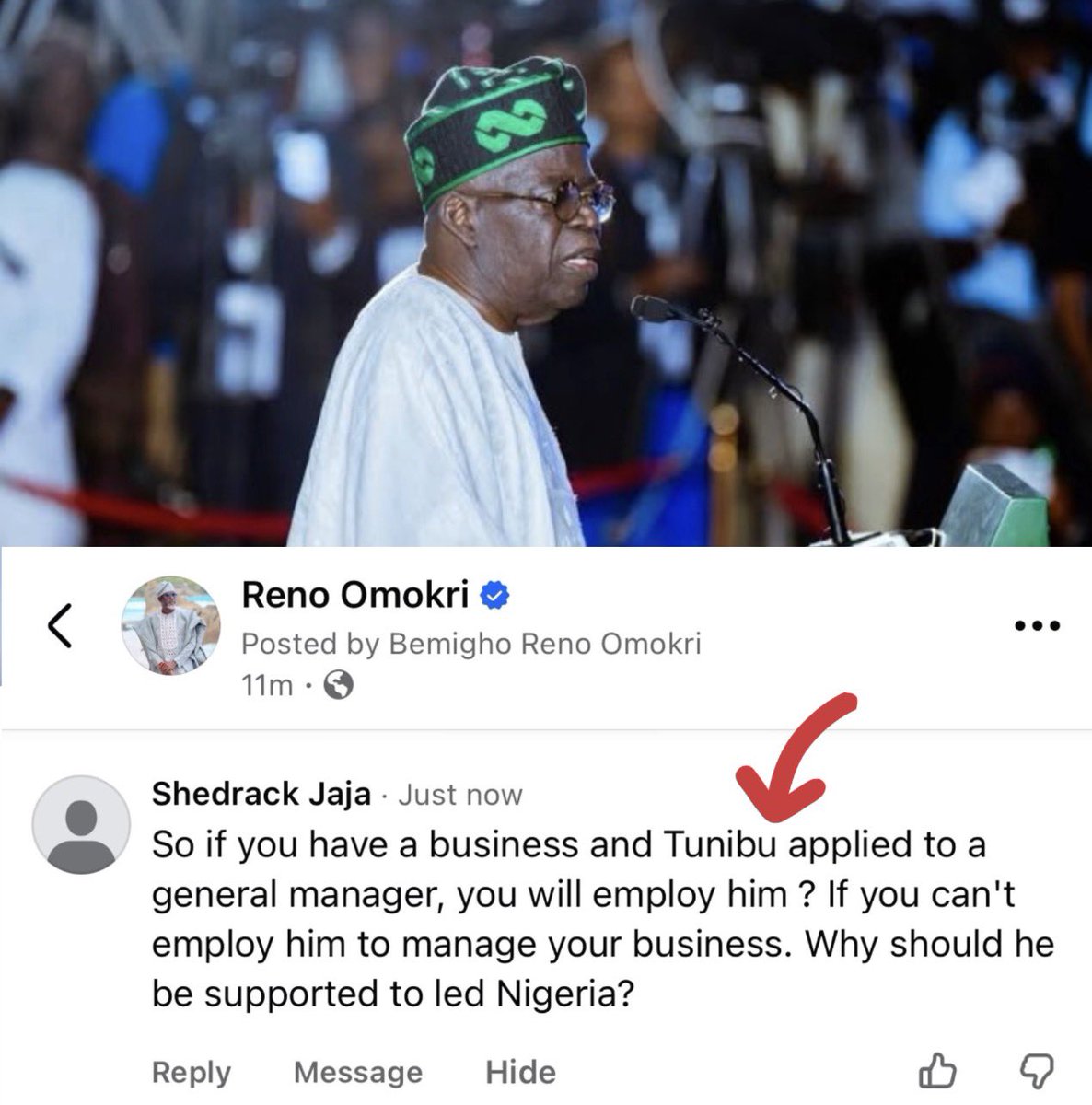 renoomokri's tweet photo. Dear Jaja,

Thank you for your feedback. Are you aware that Asiwaju Bola Tinubu was employed by Mobil, which later became ExxonMobil, the largest company in the world at the time? 

Not only was he a Manager at Mobil, but he also rose to become the Treasurer of Mobil Nigeria. 

While he was Mobil Nigeria's Treasurer, the same thing happening in Nigeria today began to happen at Mobil then: the company's revenue began to increase exponentially. 

You guys need to ask the person cooking up these propaganda sound bites for your crew to do a better job! 

Thanks again, and may God bless you. 

Bemigho Reno Omokri