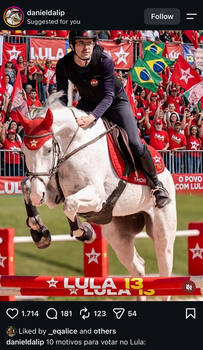 terrierisms's tweet photo. garfo achado no estábulo: até a bolha do hipismo se posicionando pelo Lula https://t.co/PaQsfKVAHk