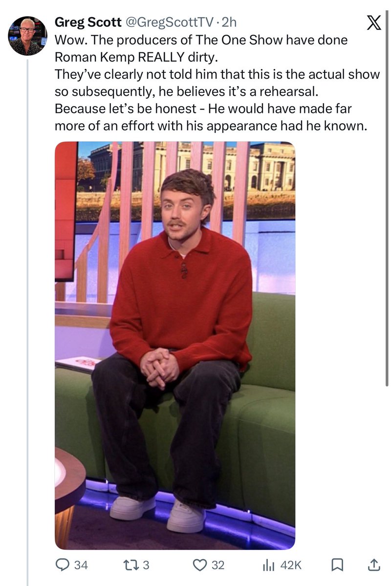 MoffWithYaHead's tweet photo. @GregScottTV I’ve never encountered such a victim in my life. You slagged someone’s appearance off, didn’t get the response you thought you’d get, tweet about how you apparently can’t have an opinion like you’re some sort of victim, delete both tweets and now tweet this?

What is going on… https://t.co/zxFqNK3CzQ
