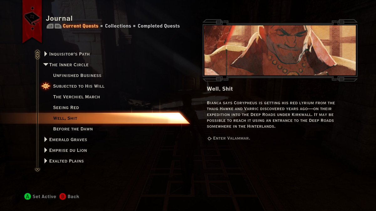 fenharellan's tweet photo. varric you can't name the quest that https://t.co/B1XG2nEoWM