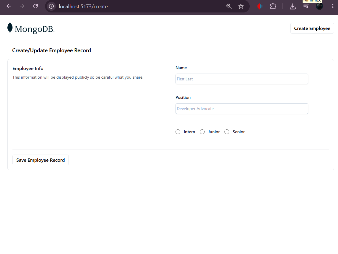 akashkumaar_'s tweet photo. ๐ Deployed a MERN stack application locally using Docker Compose!
Built and ran a multi-container setup with MongoDB, Express.js, React, and Node.js, featuring an employee management interface to create and manage employee records.
#Docker #MERNStack https://t.co/QMj9nXkZeO