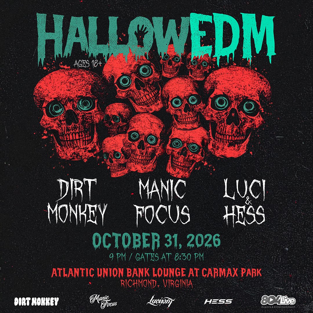 AUBLounge's tweet photo. Two scary good concerts coming in less than two weeks! Spend Halloween rocking out in Atlantic Union Bank Lounge at CarMax Park... 
🎸Friday, 10/30 @CDJimmies 
🎧 Saturday, 10/31 HallowEDM featuring @dirtmonkeymusic &amp; Manic Focus with Luci &amp; HESS 
https://t.co/RJpD1qbaey https://t.co/7sI4ibeBlE
