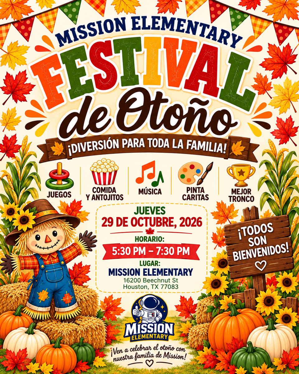 MissionPTO's tweet photo. 🚀🎃💙 MISSION ELEMENTARY FALL FESTIVAL! 💙🎃🚀

Get ready for a spooktacular evening of fun! 👻🍂 Join us for Mission Elementary’s Fall Festival! Bring your family, invite your friends, and come enjoy a night full of fall fun and school spirit! 🧡 https://t.co/npO4IcrWOi