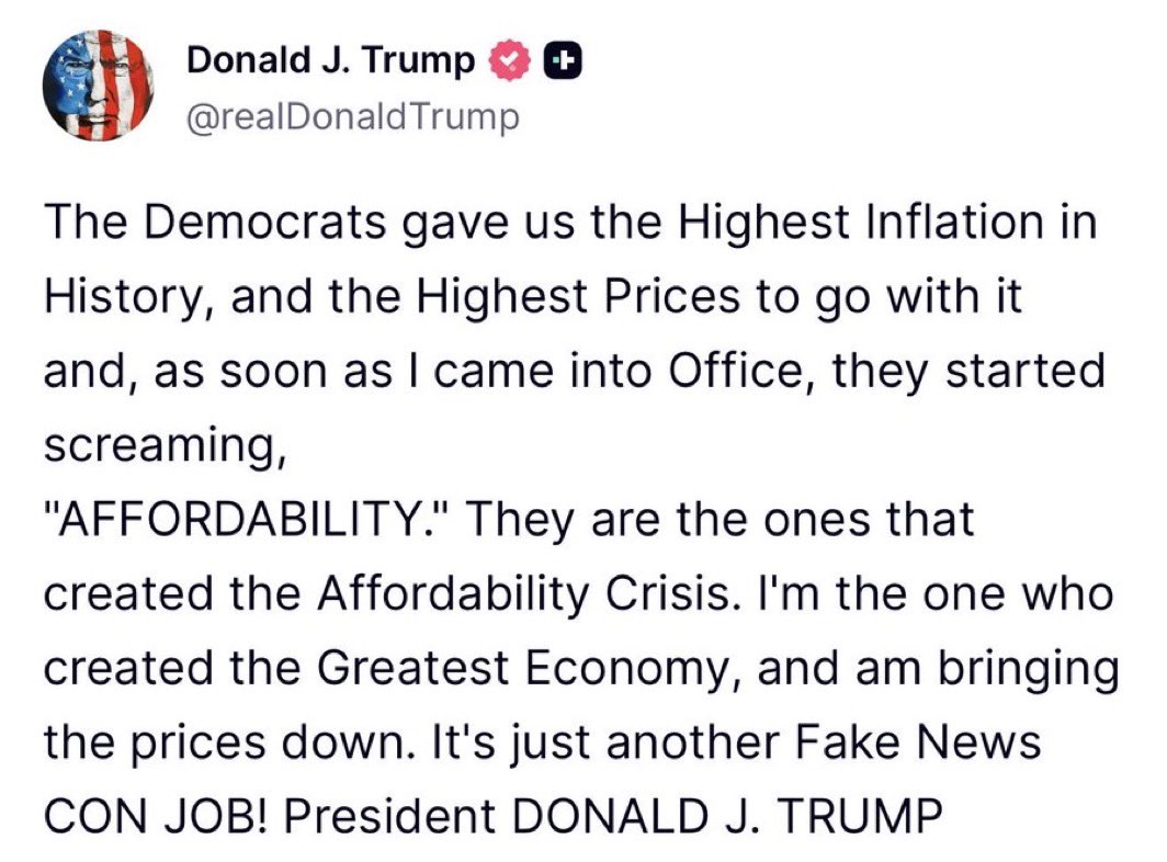 Markwayne9th's tweet photo. 🚨 TRUTH: The same Democrats who gave you the WORST inflation in 40 years are now lecturing everyone about "affordability."

Under Biden, inflation hit 9.1% and grocery bills went through the roof.

They didn't say a word about affordability back then. https://t.co/KN6nvwUhU4