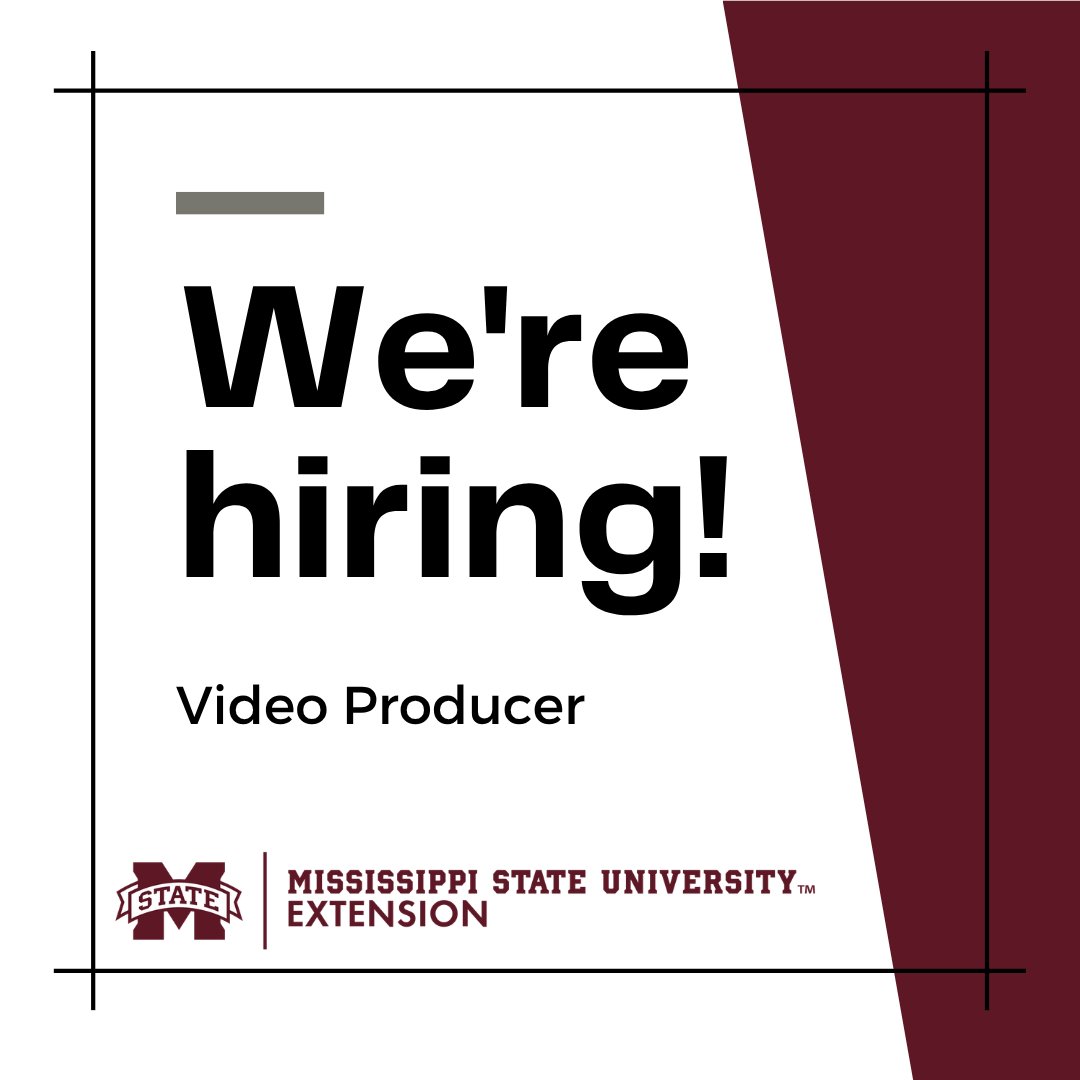 MSUExtService's tweet photo. We are seeking a talented video producer to join the team in our Office of Agricultural Communications!

In this role, you’ll develop, research, and communicate ideas and storylines through engaging video content.

Apply here: https://t.co/t9xZdjvVyu https://t.co/nXoNzwKsMC