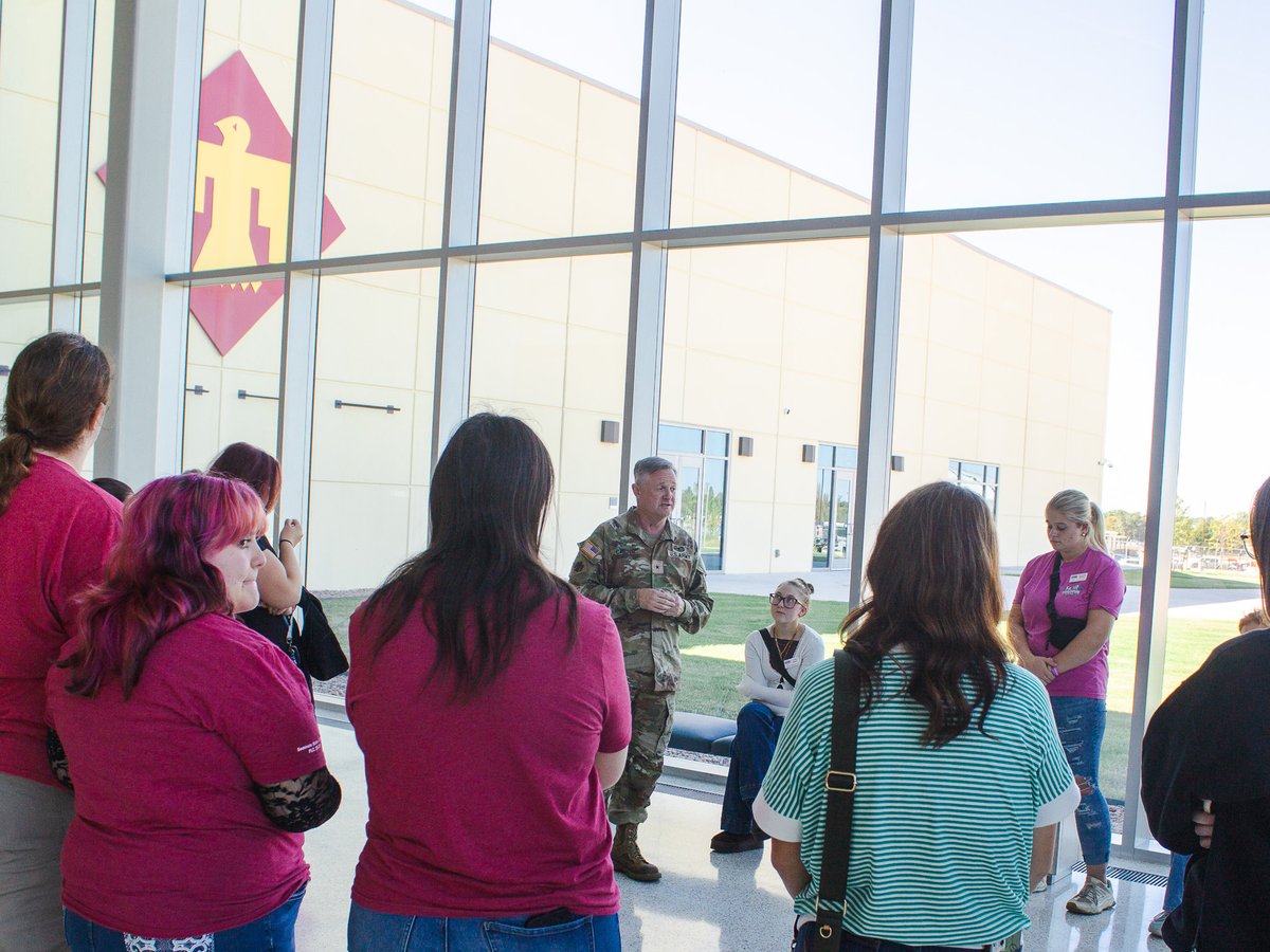 Seminole_State's tweet photo. SSC President's Leadership Class students recently toured the Oklahoma National Guard Museum, exploring the state's military history. During the visit, students also met with Seminole City Attorney and Oklahoma Army National Guard Brig. Gen. Brad Carter. https://t.co/XfD7y90E8x