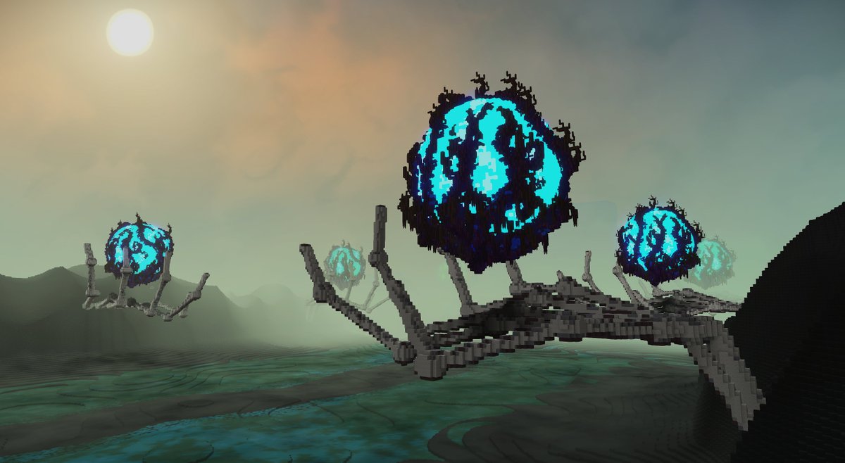 breadleyishere's tweet photo. lil experimental sketch with some procedurally generating skeleton hands!

nothing fancy in the landscape here, just a little bit of practice in honor of my beloved spooky season🎃
#Hytale #HytaleModding https://t.co/Y7CYY5P7fK