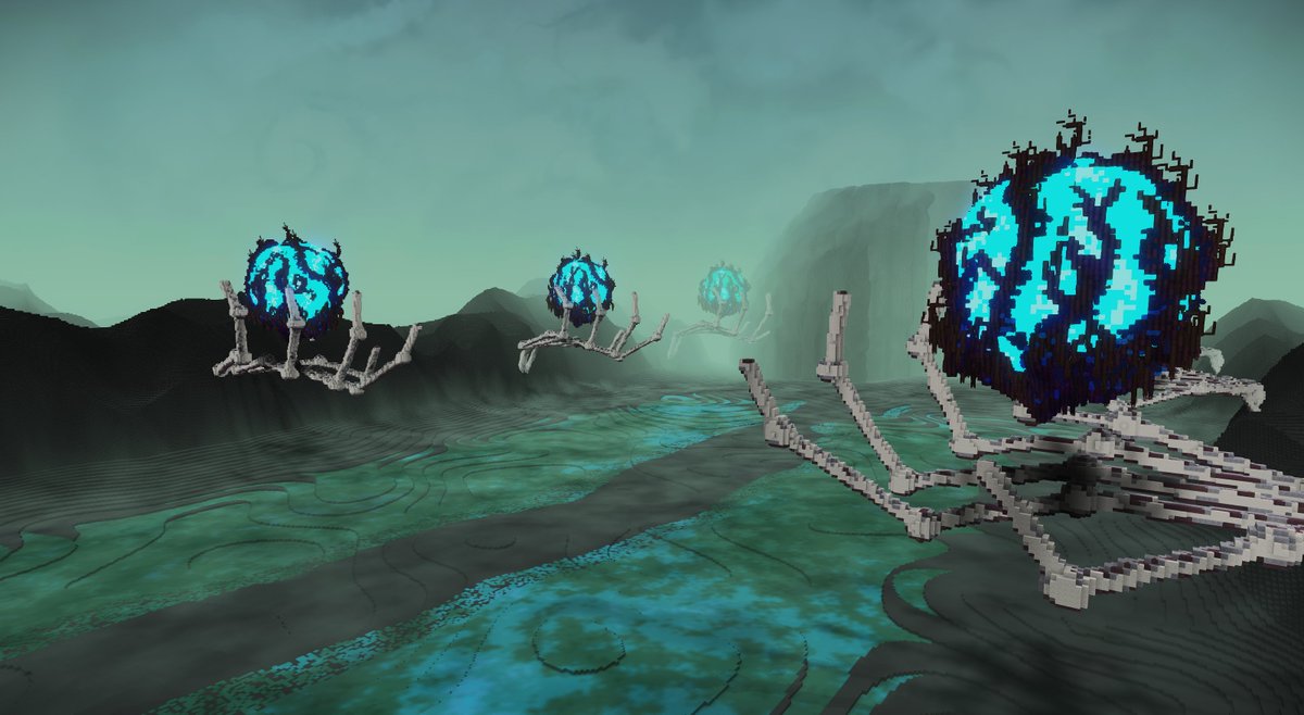 breadleyishere's tweet photo. lil experimental sketch with some procedurally generating skeleton hands!

nothing fancy in the landscape here, just a little bit of practice in honor of my beloved spooky season🎃
#Hytale #HytaleModding https://t.co/Y7CYY5P7fK