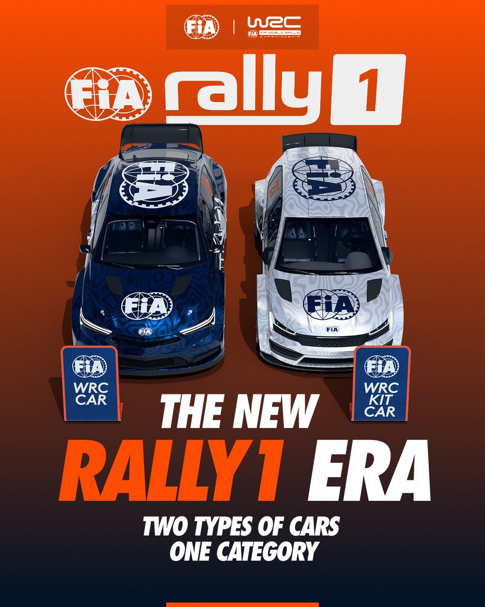 fia's tweet photo. Two specifications. One top category. 🔥

For the 2027 and 2028 seasons,  the FIA World Rally Championship’s Rally1 category will comprise two types of cars:

🚗 WRC Cars: Next-generation rally cars built to the FIA’s new technical regulations.

🚗WRC Kit Cars: Existing Rally2 cars fitted with an FIA-approved aerodynamic upgrade kit.

Both specifications will compete together in the Rally1 category, with an increased turbo restrictor diameter delivering approximately 15hp of additional power.

#FIA #WRC