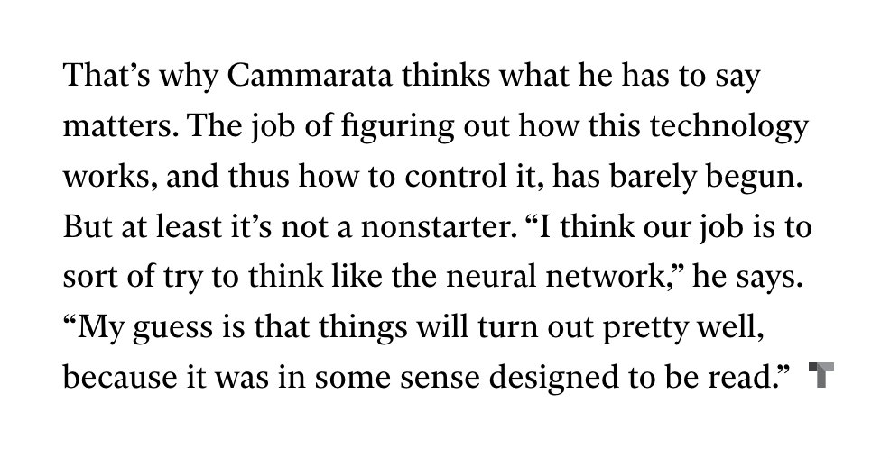 GoodfireAI's tweet photo. “I think our job is to sort of try to think like the neural network.”

@nickcammarata's interview with @techreview today on why he feels hopeful that neural networks can be understood: https://t.co/2RtcyABBYi