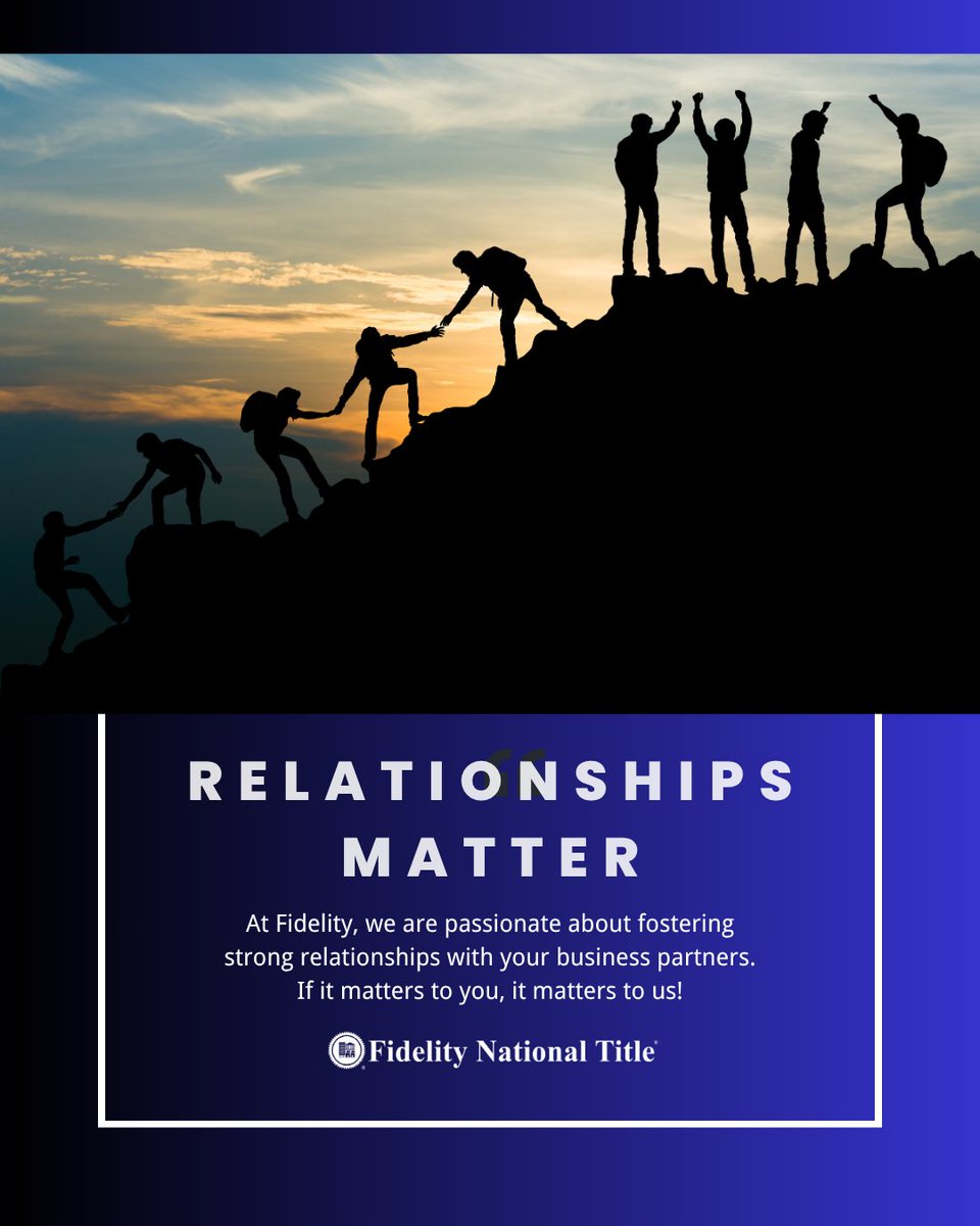 FidelityTitleWA's tweet photo. #RelationshipsMatter
At Fidelity, we are passionate about fostering strong relationships with your business partners. If it matters to you, it matters to us!
.
.
.
#TrustworthyTitle #ClosingTheDeal #EscrowServices #TrustedEverywhere #EveryDayHelp #CloseTheDealExperts https://t.co/Vvy2rvMuzY