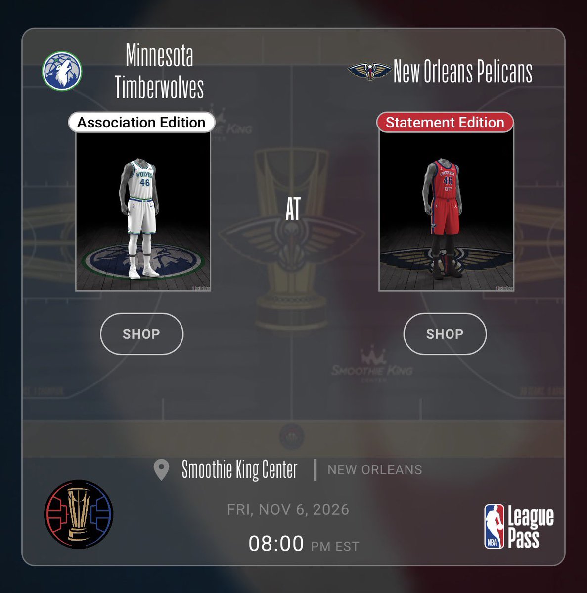 PelsUniUpdates's tweet photo. Pelicans to wear the red unis for at home #nbacup games https://t.co/9ywKYiRLyG