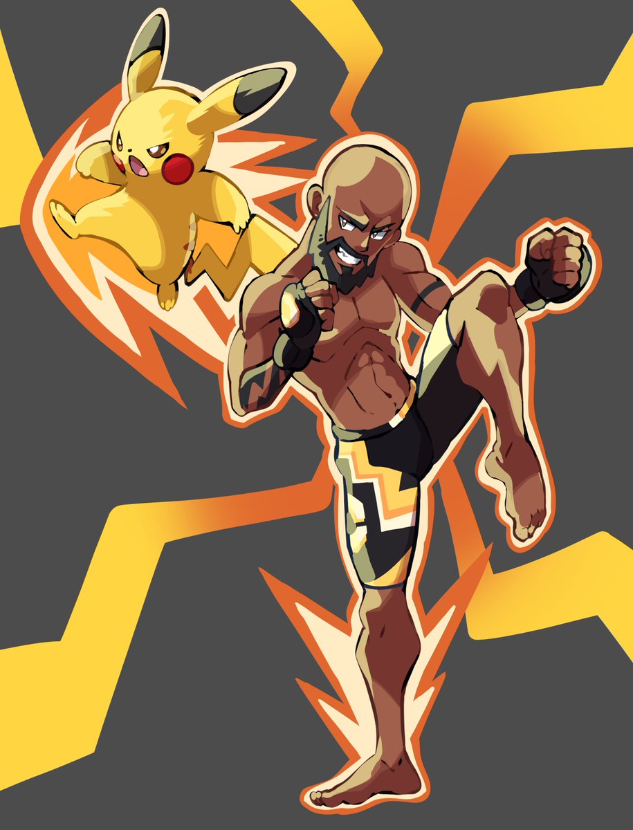 RGreywind's tweet photo. art tribute to one of my favorite MMA fighters @MightyMouse and there is no better companion for dj than the mighty mouse of pokemon itself, pikachu! https://t.co/yXHBcmf3vW