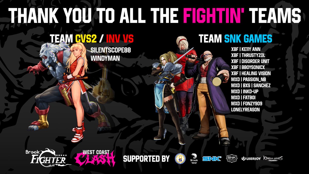 ArcadeShock's tweet photo. We want to thank everyone who came out to support Brook Fighter: West Coast Clash!

With your continued support, we're able to do what we love most—bringing people together through our shared passion for video games and the gaming community.

A special thank you to our amazing sponsors, @brookgamingfans, @SNKPofficial_jp, and @Vinyllabz, for helping make this event possible.

We also want to recognize our incredible production teams and contributors: @TeamOmegaElite, @Ke11yAnn_, @CoachZOL, @picopicomansion, @silentscope88, and all of their dedicated staff.

Every single person involved played a vital role in making sure everything ran as smoothly as possible. From the planning and preparation to the countless hours of work behind the scenes, your hard work, dedication, and passion did not go unnoticed.

Most importantly, thank you to the players, spectators, vendors, and everyone who joined us. You are the reason we continue to do what we love.

We hope everyone had an amazing time, and we look forward to bringing you even more memorable events in the future!

From all of us at ARCADESHOCK and Brook Fighter, thank you.  Hope to see you at the next one.  From here on out, no two shows will be the same.  We will be evolving each event to bring something new and refreshing.  

Special thanks to these two as well as they were not shown on the staff list, but provided hours of on-site support. 

@OA1200 @TheWrathful0ne
