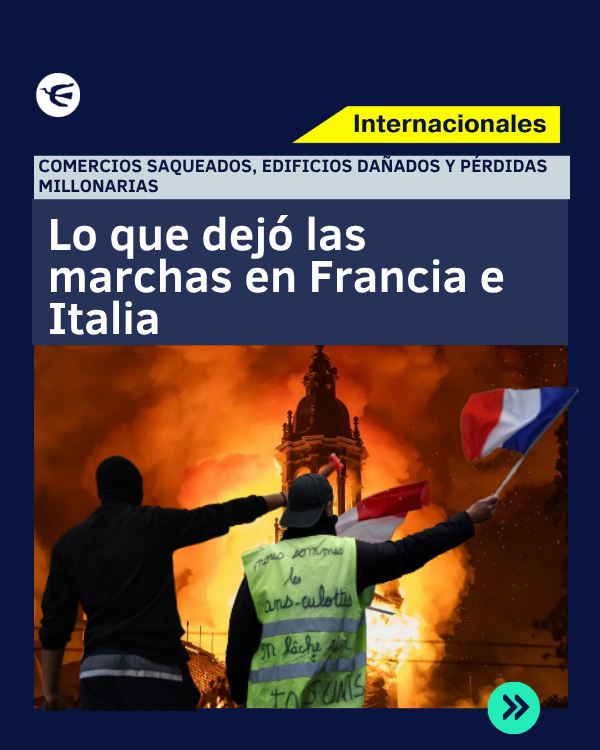 perfilcom's tweet photo. 🇫🇷🇮🇹 Destrozos, comercios saqueados y pérdidas millonarias: el saldo de las protestas en Francia e Italia.

🔥Después de las marchas, las ciudades comenzaron a evaluar los daños: vidrieras rotas, vehículos incendiados, edificios públicos afectados y negocios que deberán afrontar los costos de reparación y los ingresos perdidos.