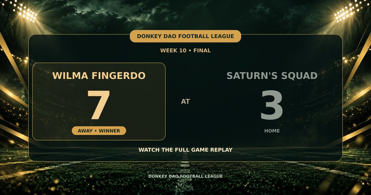 ddaofootball's tweet photo. Wilma Fingerdo defeated Saturn's squad

#Algorand #NFT #Football $DDAO https://t.co/ViXorUszQW