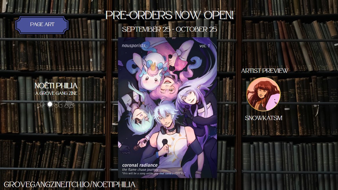 grovegangzine's tweet photo. 🌈🌿PREVIEW🦋☀️

@snowkatsm's preview brings the gang together, microphones in hand and ready to shine under the spotlight!

Coronal Radiance - "this will be a song unlike any that came before it.."

📅 Sept 25 – Oct 25
🛒 https://t.co/0XKGQFLAMY https://t.co/QR1MX3Azxo