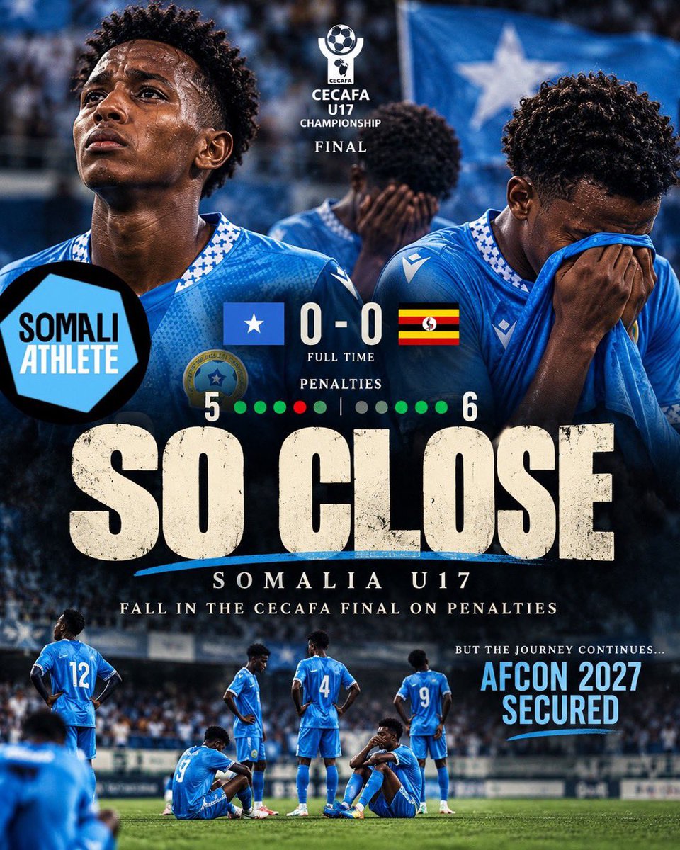 Somali_Lawyer's tweet photo. #Somalis are so proud of our Under 17 Ocean Stars players who played well and lost the finals on penalties. The efforts of our young players meant that they have earned their place in the #AFCON 2027 that will be played in #Morocco and proudly placed our name on the football map. https://t.co/AhD2YYP19t