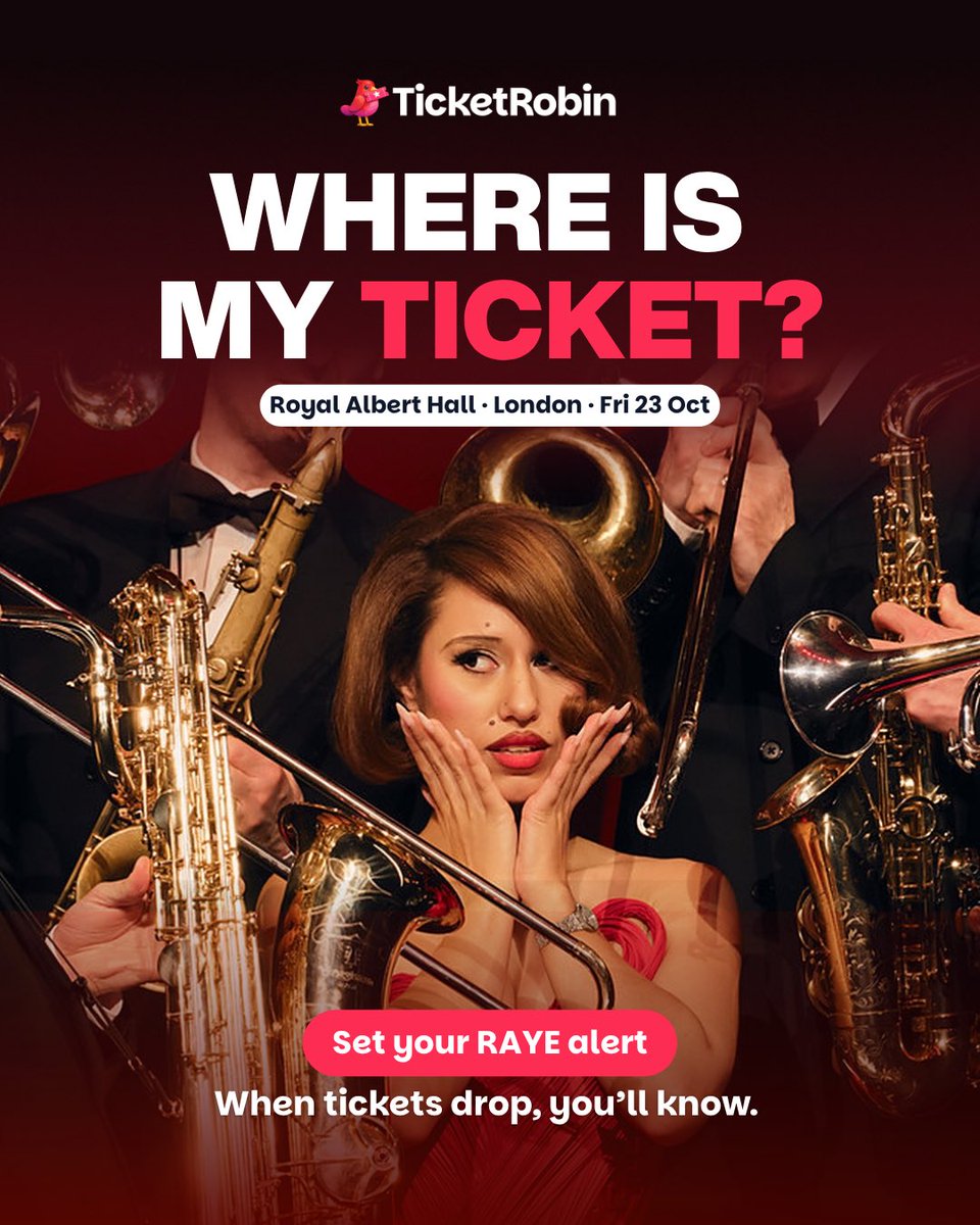 ticketrobinapp's tweet photo. WHERE IS MY TICKET? πποΈ
RAYE is taking over Londonβs iconic Royal Albert Hall on 23 October! β¨
Still looking for tickets? Sold out doesnβt mean itβs over.
ποΈ Set your RAYE alert on TicketRobin and get notified when tickets drop.
#RAYE #RoyalAlbertHall #TicketRobin #RAYELive https://t.co/iKS22EdE7d