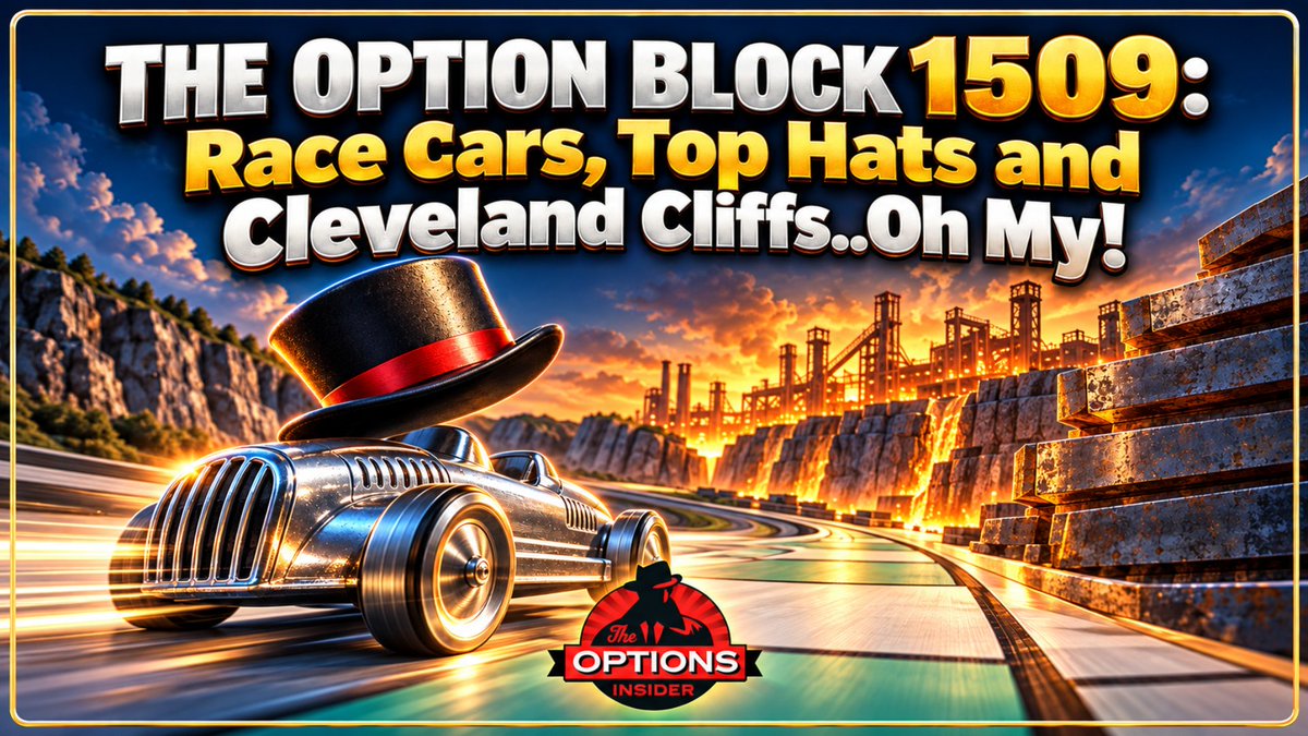 Options's tweet photo. $CLF surges after earnings, $CRWV stays under pressure and volatility keeps traders guessing.

@optionvol and @MikeTosaw join us to break down the options action, tackle covered-call perfectionism and debate Monopoly supremacy on "The Option Block 1509: Race Cars, Top Hats and Cleveland Cliffs..Oh My!"

Listen on your favorite podcast platform including YouTube: https://t.co/lxwHL4Q2TR  

And subscribe to the full Options Insider Radio Network on your favorite podcast platform:           
🍎Apple: https://t.co/PxeG60OBru 
📷Spotify: https://t.co/9atNj6GmAm