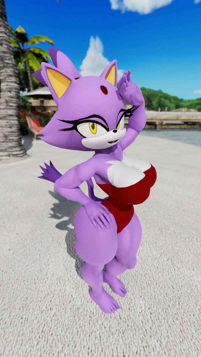 TulyioOn3D's tweet photo. Royal Summer. 👑🌴🏖️

Blaze rocking her new swimsuit.

#BlazeTheCat https://t.co/0GrPmKIxKE