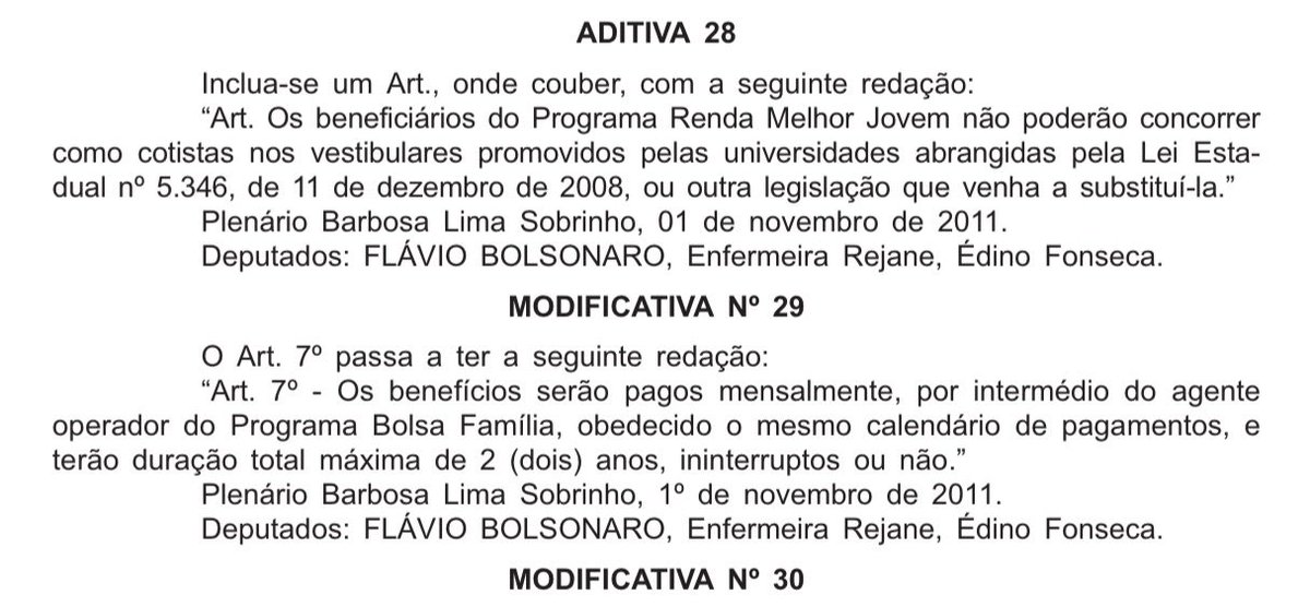 delucca's tweet photo. Em 2011, o então deputado Flávio Bolsonaro propôs limitar a 2 anos um benefício social no RJ.

Ele votou contra o projeto e sua emenda não passou.

Agora, sua equipe propõe “transição” de dois anos no Bolsa Família.

Coincidência?

FLÁVIO BOLSONARO VAI ACABAR COM O BOLSA FAMÍLIA https://t.co/5U1c9eMrVW