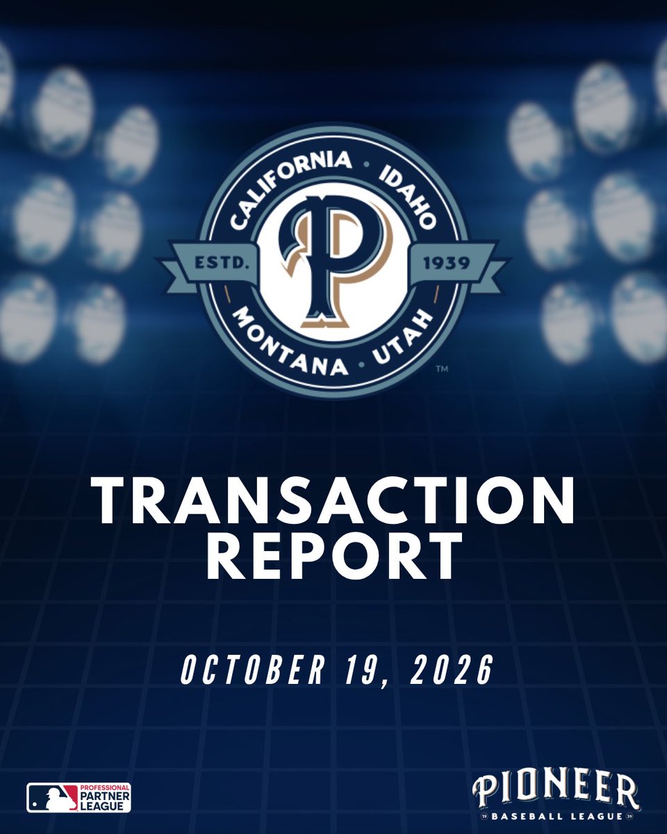 PBL1939's tweet photo. ⚾ PBL TRANSACTION REPORT | 10.19.26

The offseason is underway, and roster activity is picking up across the Pioneer Baseball League!

Here's the latest involving @Mustangs and @BoiseHawks.

👇 More moves in the thread. https://t.co/0WeFDDTSyV