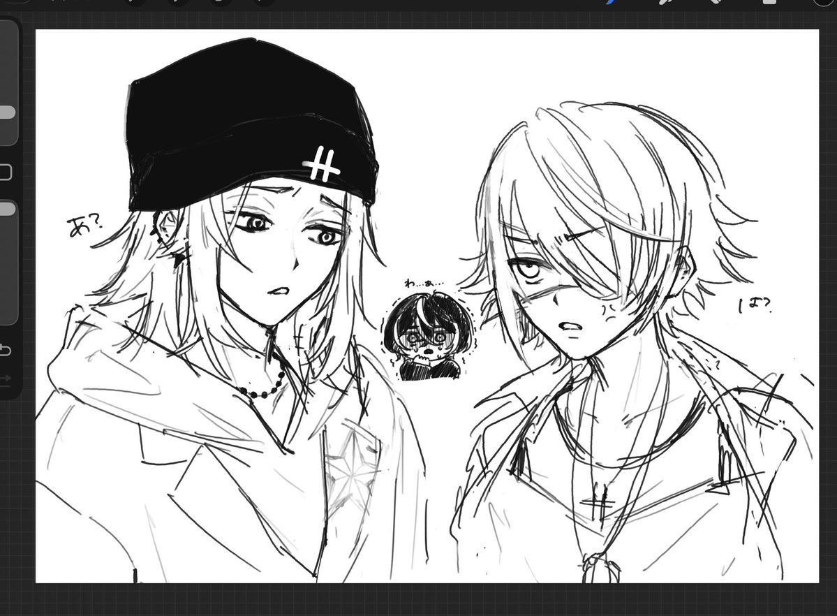 myinai6's tweet photo. 弐式と琉衣の対面険悪だといいな〜の絵 https://t.co/eKFcY6tcrr