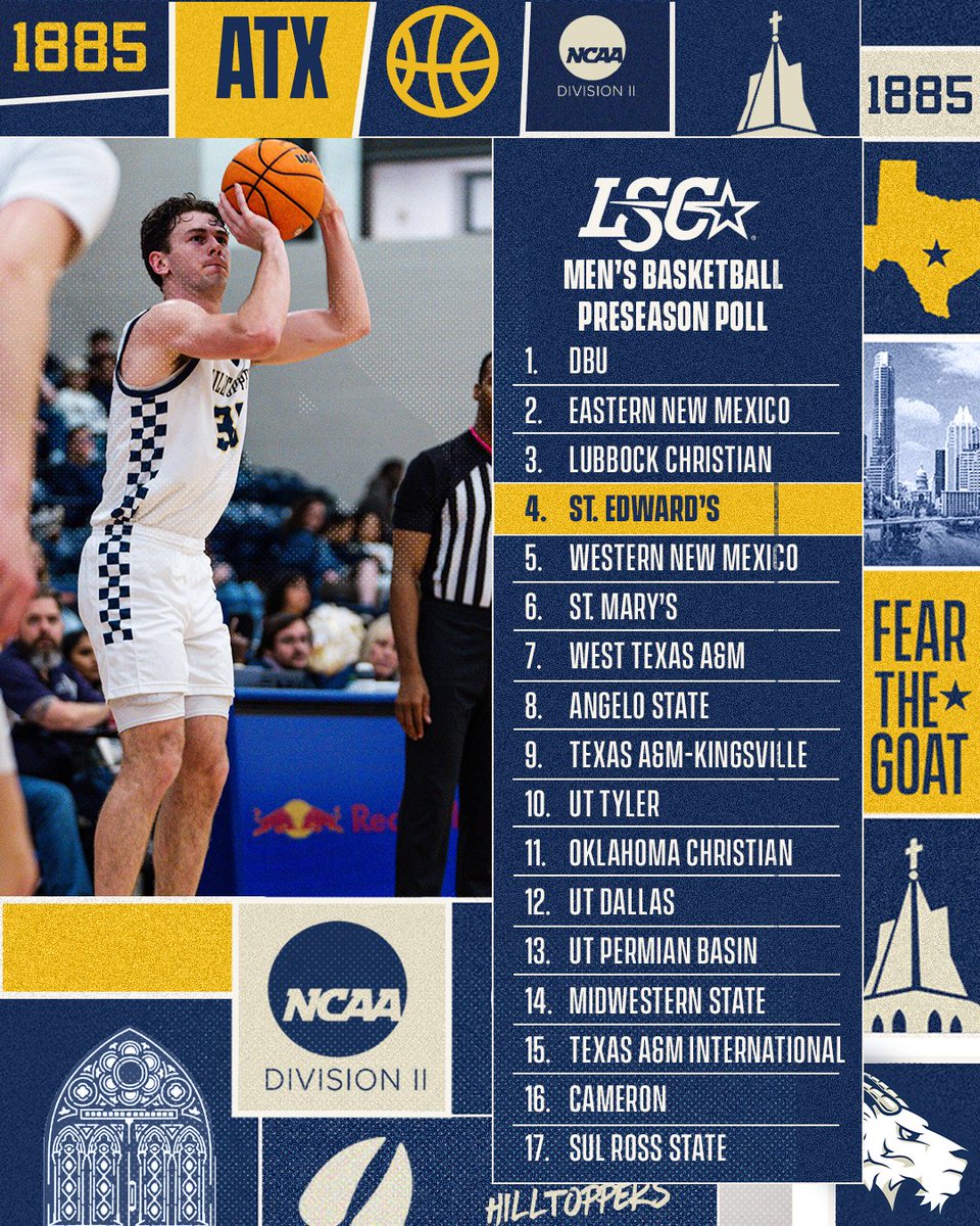 SEUAthletics's tweet photo. New faces. Same ambition. @SEUMBasketball is ready for another climb. 🐐 #FearTheGoat

#LSCPolls

https://t.co/SJ5coq5D29 https://t.co/dEC37twZlb