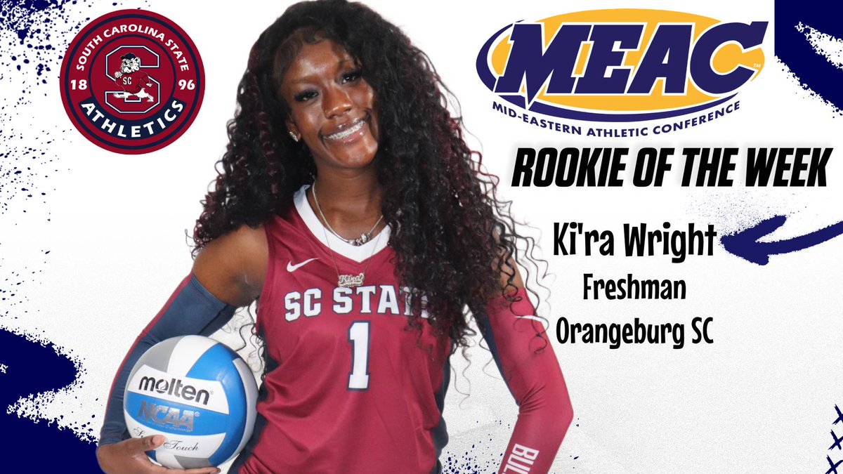 StateSc95741's tweet photo. Wright Named MEAC Volleyball Rookie of the Week. For complete release visit https://t.co/6qcea5fZOi or https://t.co/Siir94ddKV
#Bulldogtenacity #Wearescstate https://t.co/1PvO0BRrKa