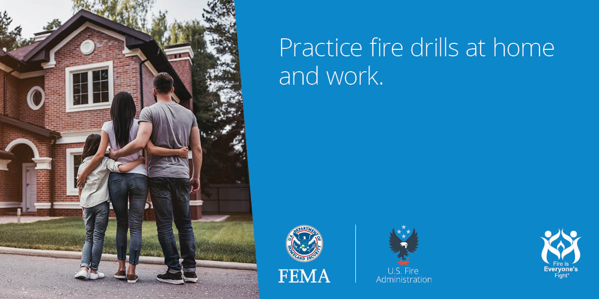usfire's tweet photo. Being prepared is core to the U.S. Fire administration’s mission! 

Take time to review fire-safety procedures at your work, home, and school.  

A prepared community is a safer community. 
#MissionMonday #FireSafety #Prepardness https://t.co/y8LIhGy3Be