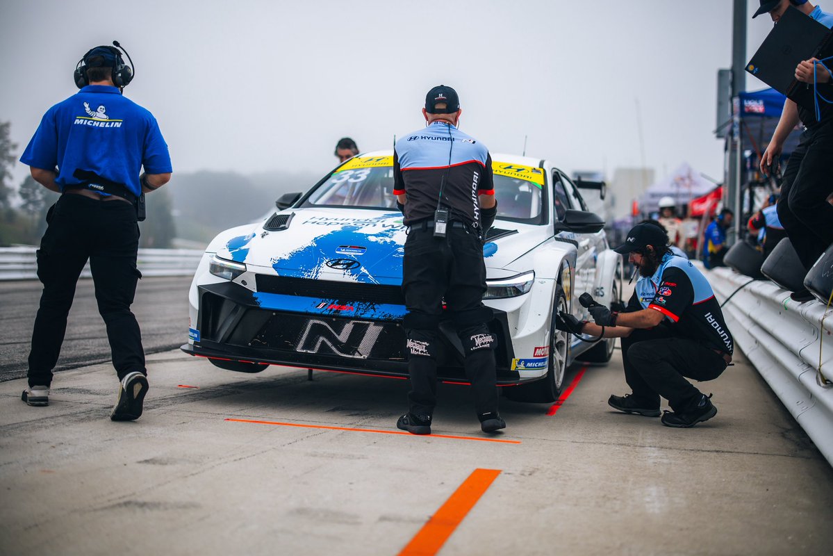 BHA's tweet photo. The No. 33 Hyundai Elantra N TCR crew took home the Michelin All Hands for the Win award after spending the least amount of time on pit lane throughout the season! 🏆 https://t.co/ZnGNlWDeBl