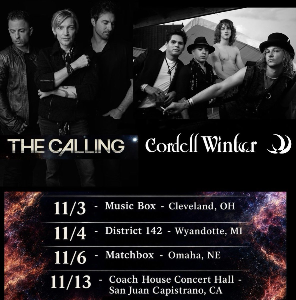 CordellWinter's tweet photo. On the road with The Calling this November - tickets on sale!🌙🌙🎟️🎫
Grateful to be a part of - Before The World Turns To Dust tour -
#thecalling #cordellwinter #beforetheworldturnstodust https://t.co/tXOk7o4cPF