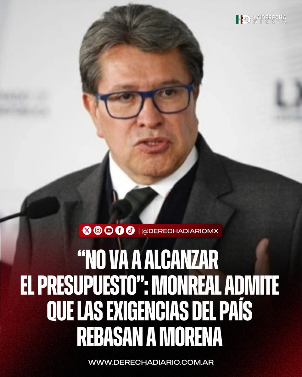 DerechaDiarioMX's tweet photo. 🚨🇲🇽 | SE ROBARON TODO: En vísperas de su salida de la vida pública, el miserable diputado de Sheinbaum, Ricardo Monreal, exhibió las finanzas del narcopartido al revelar que "no va a alcanzar el presupuesto" para atender las demandas del país en el campo, salud y seguridad. https://t.co/9t7lddJFwQ