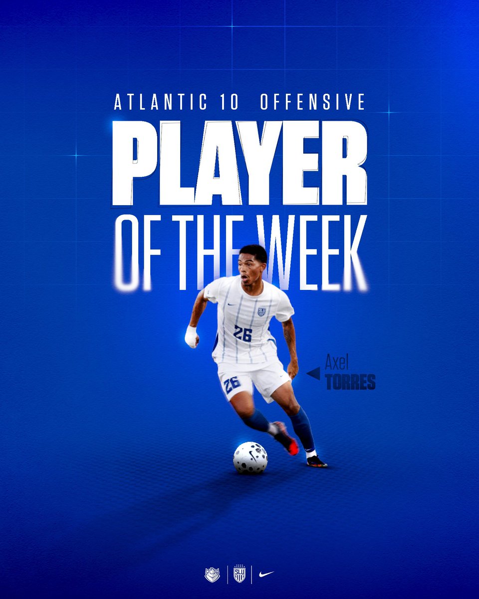 SLUMensSoccer's tweet photo. Axel Torres earns A10 Offensive Player of the Week

#BeBold #BeBlue 🔵 https://t.co/KRxIfMab9L