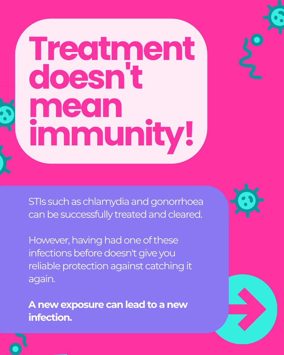 LutonSH's tweet photo. You've had treatment, the infection has cleared… so how could you test positive for the same STI again? 🦠
Unlike some infections, having chlamydia or gonorrhoea doesn't give you reliable immunity against catching it again.
#Luton #LutonSexualHealth #SexualHealth https://t.co/KBGG2fbmip