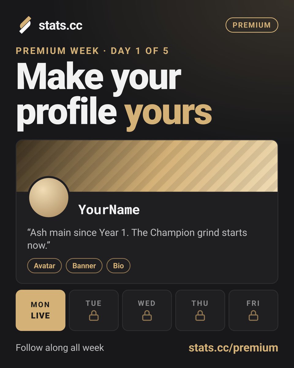 statsdotcc's tweet photo. Today we released our first of FIVE updates to statscc premium, Profile customization 👀

More to come this week for all current and future premium subscribers 🫡 https://t.co/IKjSv55gMF