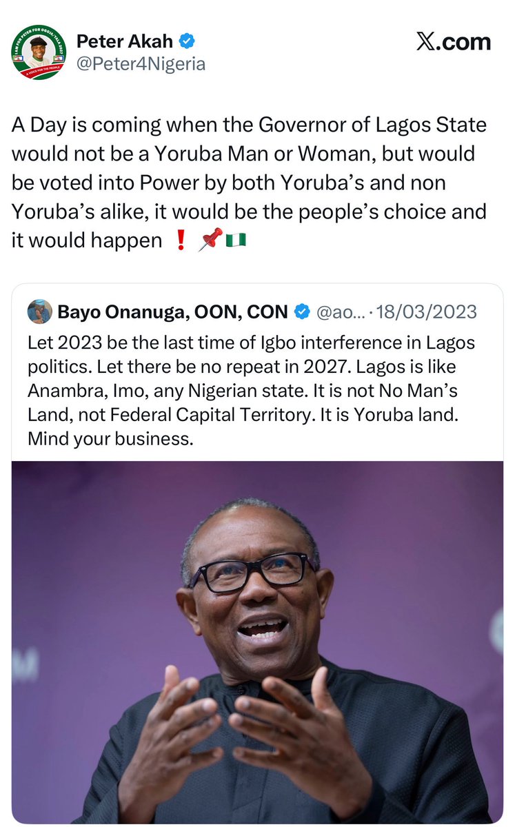 pella_ika_'s tweet photo. Theres nothing like “Dear Yoruba brothers and sisters”.

We are not brothers. You are an enemy of Yoruba land that seek the destruction of land…

We all know you all agenda towards Yoruba is to detribalized us, and that agenda has failed.

We will not sacrifice our identity for a United South.

And to make this clear to you, till Jesus come, no Non Yoruba will Govern, you will have to die to achieve that!!

Bastard!!
