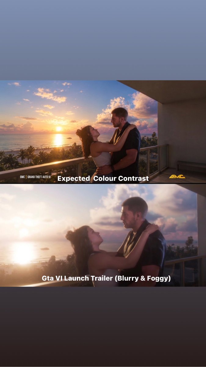 RumonTahmid's tweet photo. @RockstarGames The downgrade of gta 6 graphics. We dont want foggy burry murky look. Look at last 2photo. Different time doesn’t downgrade face. Sun or foggy don’t create blur.

Road’s texture lighting contrast colour crispness need to upgrade before release. $100 isn’t worth it @RockstarGames https://t.co/Z9yG9WJkbN
