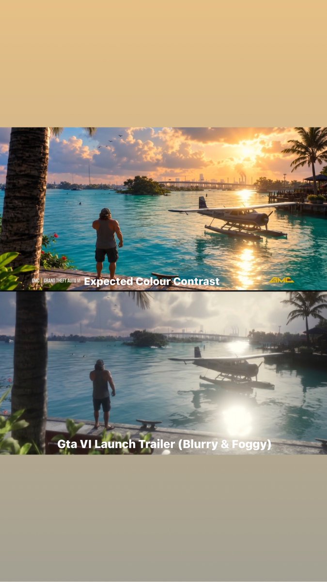 RumonTahmid's tweet photo. @RockstarGames The downgrade of gta 6 graphics. We dont want foggy burry murky look. Look at last 2photo. Different time doesn’t downgrade face. Sun or foggy don’t create blur.

Road’s texture lighting contrast colour crispness need to upgrade before release. $100 isn’t worth it @RockstarGames https://t.co/Z9yG9WJkbN