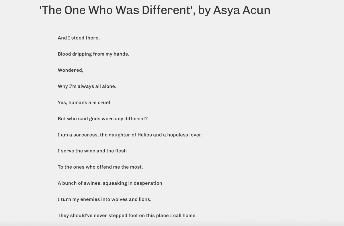 SybilJournal's tweet photo. Excerpt from a moving poem by Turkish poet Asya Acun! Now live on the site!! https://t.co/Ja4difvdVS