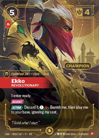 RunesAndRift's tweet photo. Exclusive Art Ekko, Revolutionary Champion Stamped Card will be the top prize for the new Nations Clash Side Event at #RCEU!
#RBRadiance https://t.co/KlzNUTpOhF