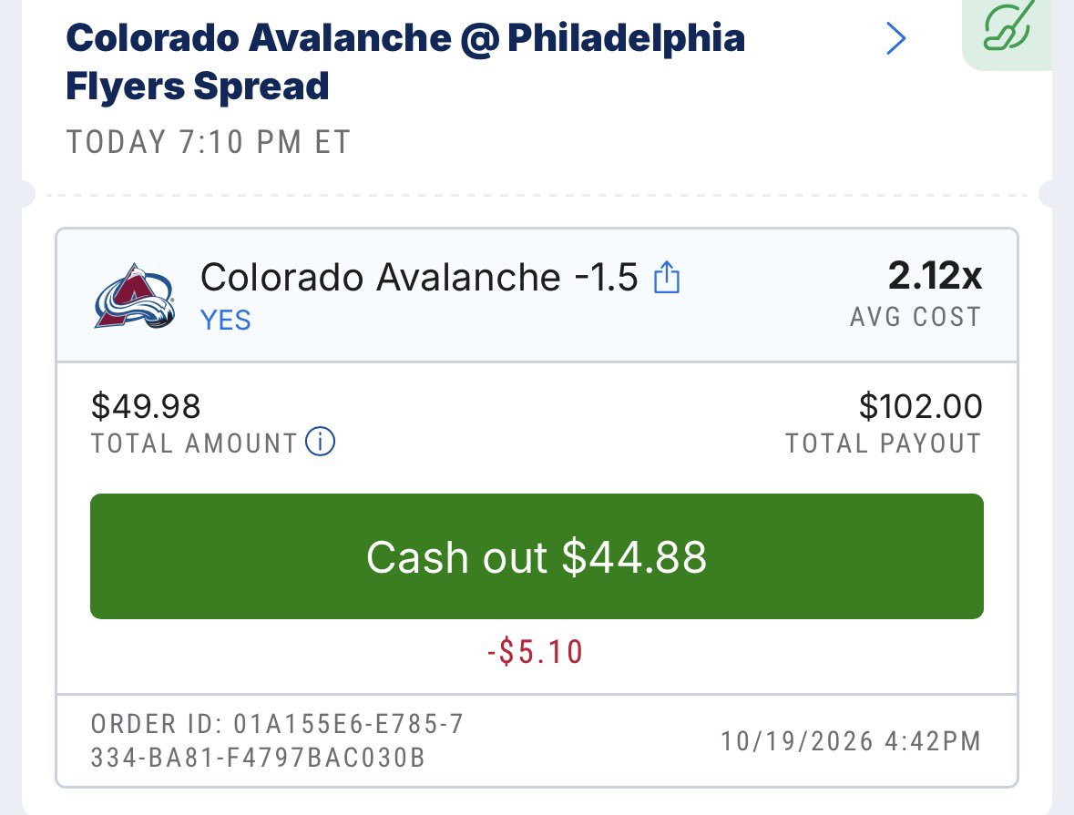 PhilBigFella's tweet photo. My bonus @NHL play! Game is @Avalanche @ @NHLFlyers! Make sure to like/share my page to keep the energy coming! Click the link for a quick signup on @FanDuel and get $250 when you bet $5! #BigFellaPhil #BigFellaLocks #NHL #CalculatedPicks #FanDuel 
🔗 https://t.co/gJdI35ageO https://t.co/ZP4E3UldRP