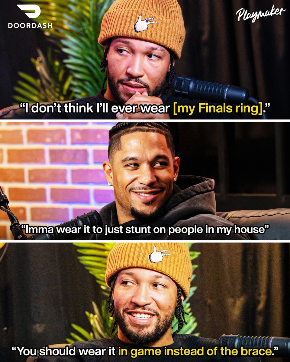 Roommates__Show's tweet photo. Jalen and Josh have VERY different plans for their championship rings 😂💍

@DoorDash. It’s All In The Delivery.

Watch The Full Pod Here: https://t.co/YW350yxET3 https://t.co/rCJYlm6PAQ