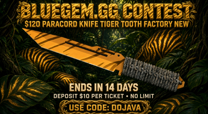 Destructum's tweet photo. 💎130$ Bluegem GG Deposit Contest💎

🏆120$ Paracord Knife Tiger Tooth FN for a random🎟️
🎁10$ Bonus For a retweet-like-tag a friend

✅Depo 10$ per ticket- No Limit Code Dojava
https://t.co/3gOW49NNyP(Dm proof-with username-site id)

⏰14 Days
#CS2 #CS2Giveaway https://t.co/DK5IsfqGt2