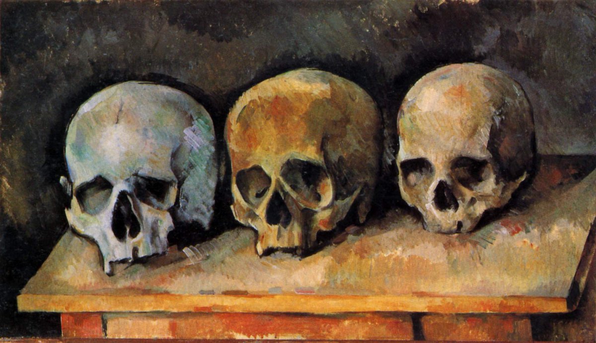 cezanneart's tweet photo. The Three Skulls #artbots #cezanne https://t.co/1VfKf4Jsld
