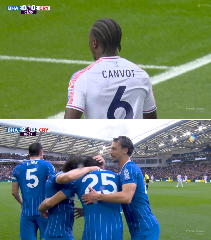 foet247europa's tweet photo. Diego Gómez scored a sensational goal from the halfway line as Brighton beat Crystal Palace 5-0. #BHACRY https://t.co/VDgt5PiPXn