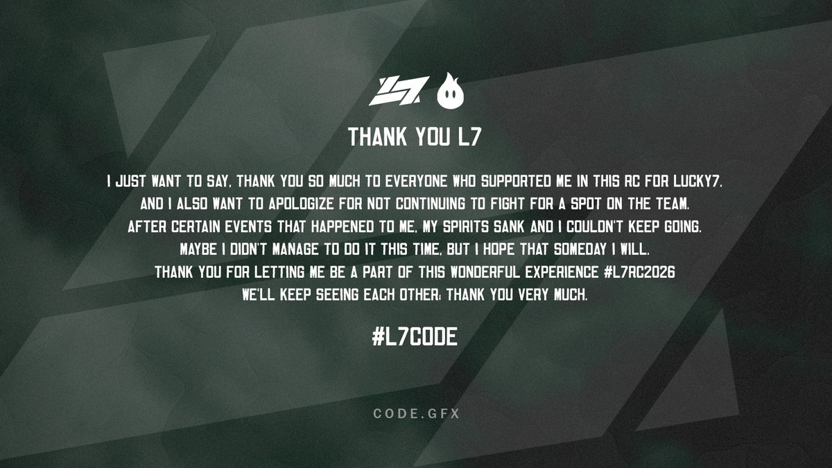 CodigoJ9's tweet photo. @Lucky7Graphics @Lucky7Gaming #L7RC2026 
Thanks for All ❤️ https://t.co/z8i35FswxL