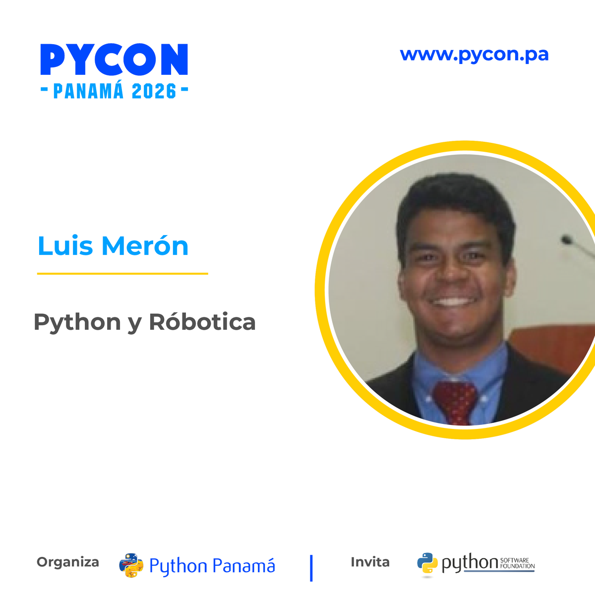 PyConPA's tweet photo. 🎤 «Python y Robótica» · Luis Meron

📅 Vie 23, 9:58 a. m. · #PyConPanama2026
Python en la era de la Inteligencia Artificial. Construir. Comprender. Transformar.

Registro gratis 👇
https://t.co/60QKc1sPvB https://t.co/pXDG3xpqr2